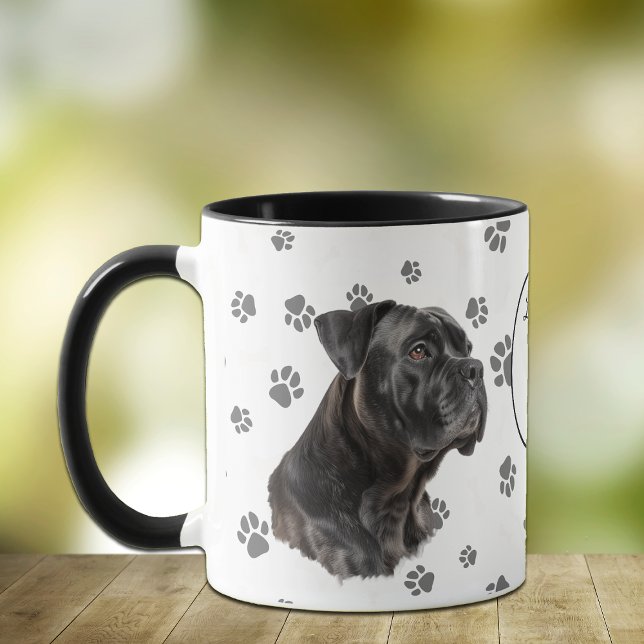Älskar Min Cane Corso Hund Tassavtryck Mugg (Skapare uppladdad)