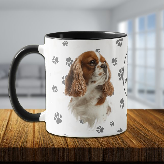 Älskar min Cavalier King Charles Spaniel tåavtryck Mugg (Skapare uppladdad)