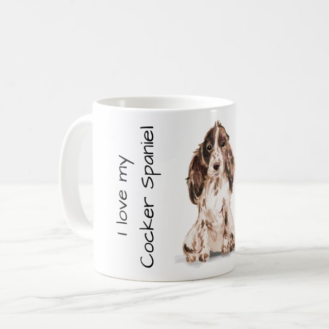 Älskar Min Cocker Spaniel Kaffemugg (Framsida vänster)