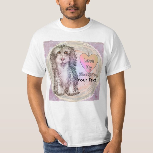Älskar Min Fårhund T Shirt (Framsida)