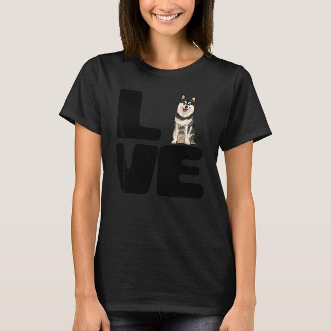 Älskar Min Finska Lapphund Hund T Shirt (Framsida)