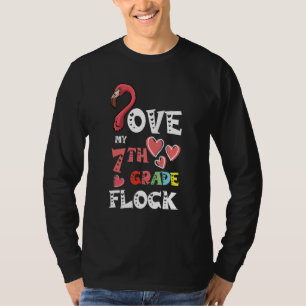 Älskar min flock i sjunde klass Flamingo lärare El T Shirt