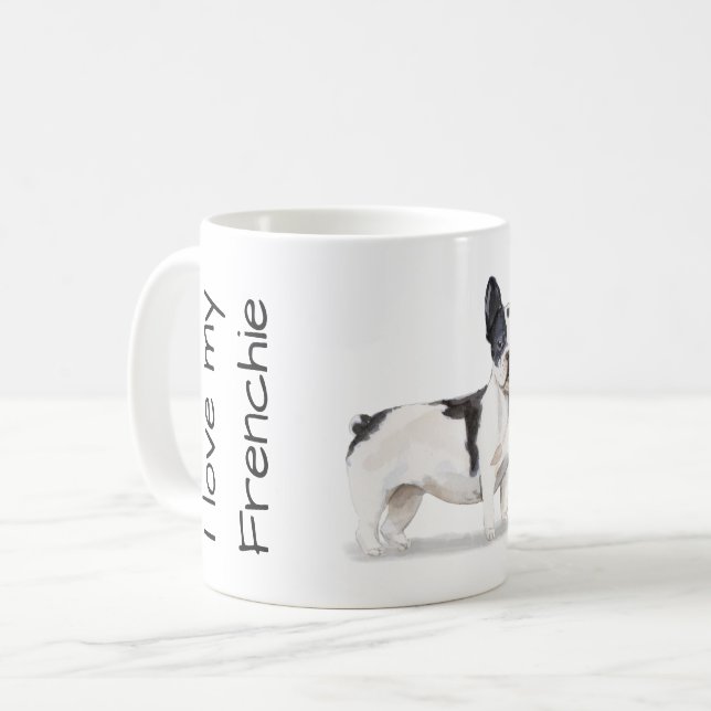 Älskar min Frenchie Kaffemugg (Framsida vänster)