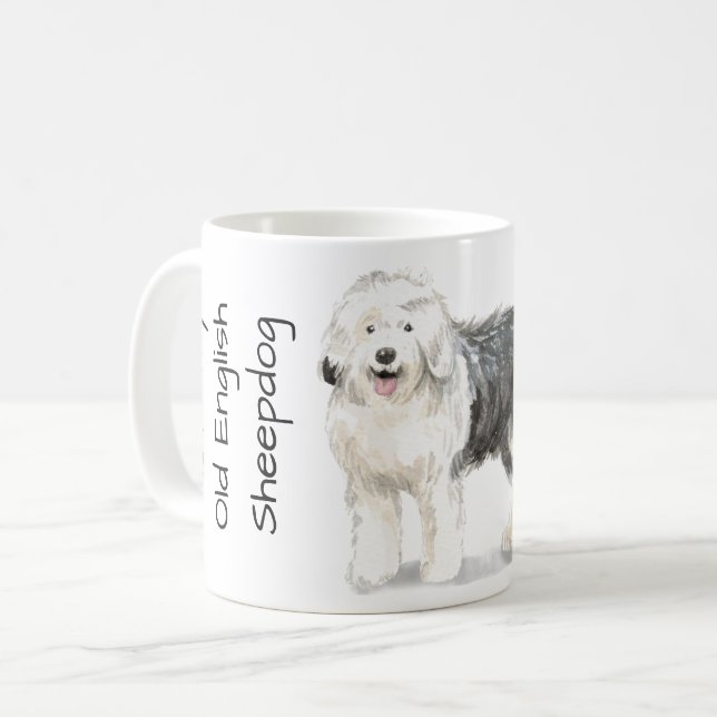 Älskar min gamla engelska fårhund kaffemugg (Framsida vänster)