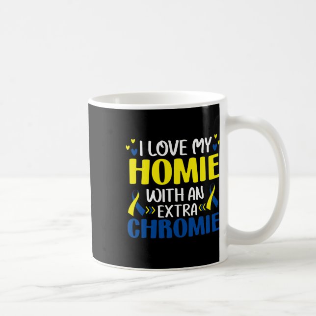 Älskar Min Kompis Med En Extra Kromosom Trisomi 21 Kaffemugg (Höger)