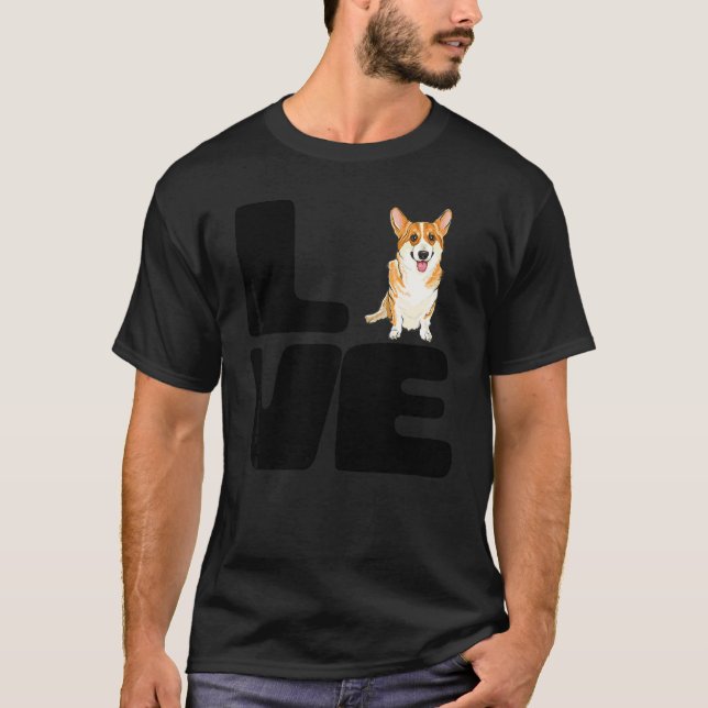 Älskar min Pembroke Welsh Corgi hund T Shirt (Framsida)