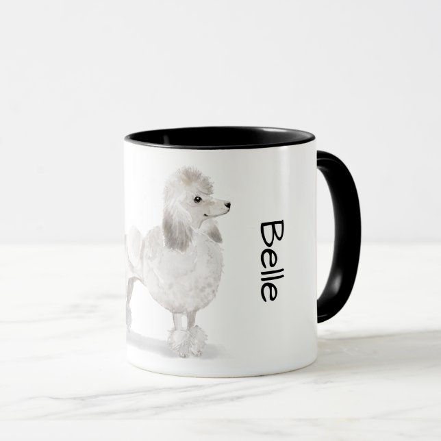Älskar min pudel (vit) mugg (Framsida höger)