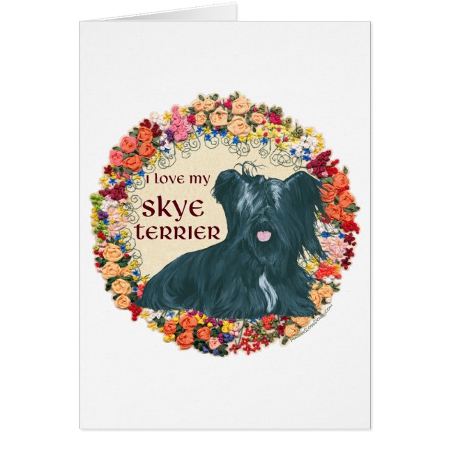 Älskar min Skye Terrier Hälsningskort (Framsidan)