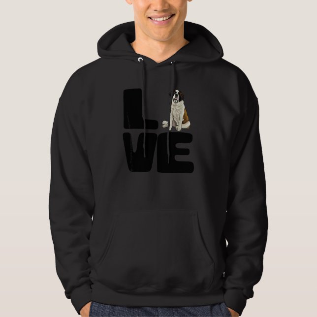 Älskar Min St Bernard Hund Hoodie (Framsida)
