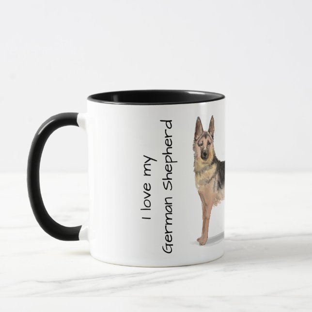 Älskar Min Tysk Shepherd Mugg (Vänster)