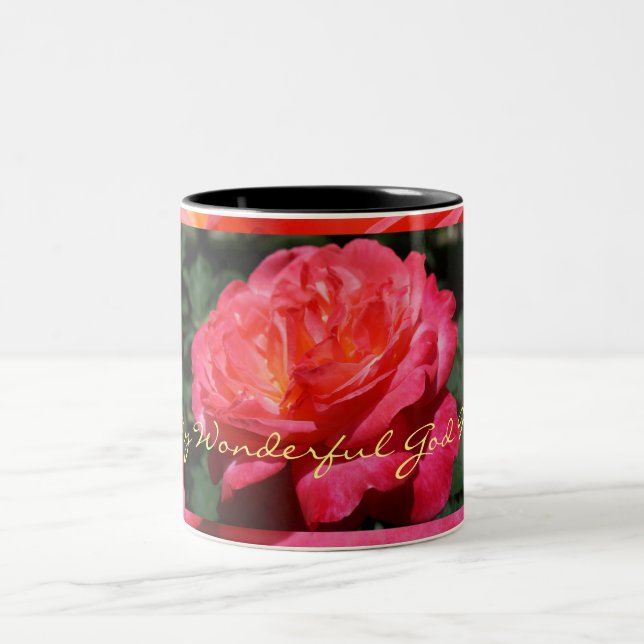 Älskar min underbara Gudmor Coffee mugs gåva Rose Två-Tonad Mugg (Center)