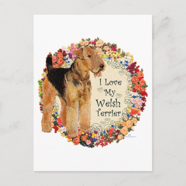 Älskar Min Welsh Terrier Vykort (Framsida)