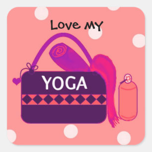 Älskar min Yoga Fyrkantigt Klistermärke