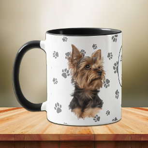 Älskar Min Yorkie Terrier Hund Tassavtryck Mugg