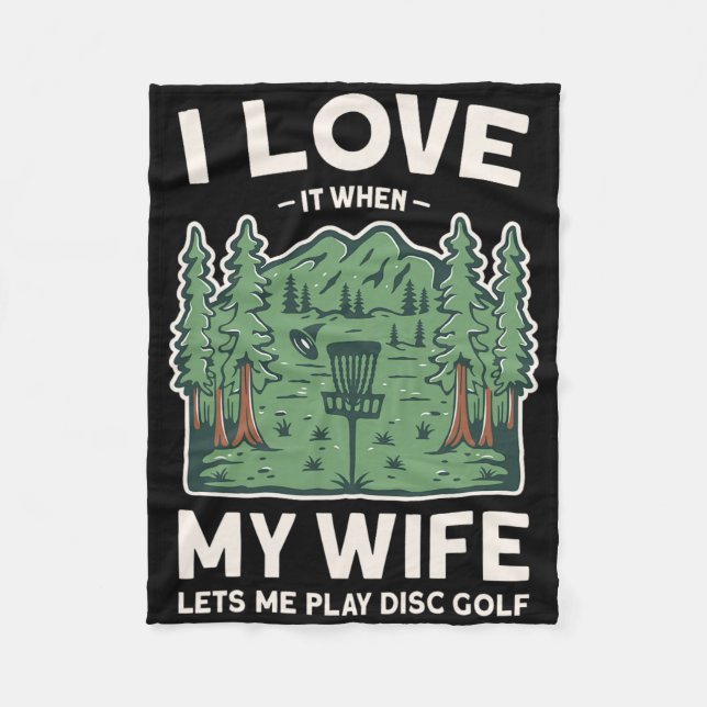 Älskar när min fru låter mig spela Disc Golf Husbo Fleecefilt (Framsidan)
