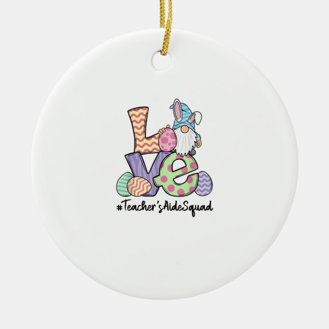 Älskar påsk lärarassistent tomtar lärare påsk 2 julgransprydnad keramik (Framsidan)