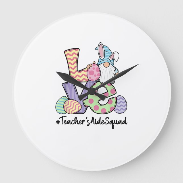 Älskar påsk lärarassistent tomtar lärare påsk 2 stor klocka (Framsida)