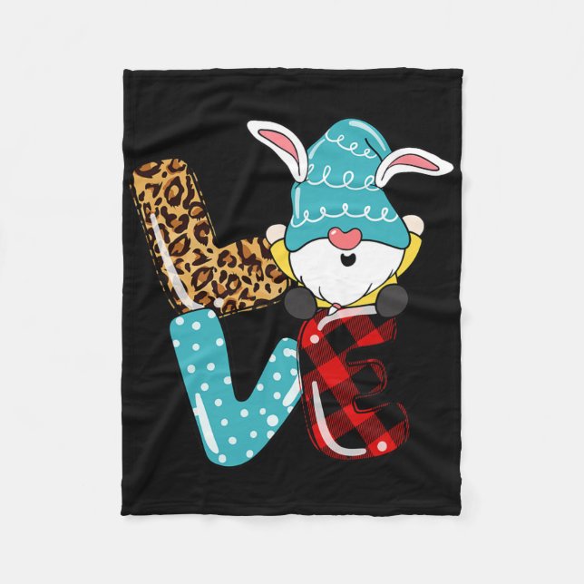 Älskar påsk Tomte Leopard Randig Älskar påsk Tomte Fleecefilt (Framsidan)