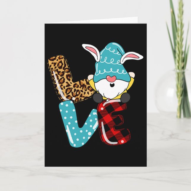 Älskar påsk Tomte Leopard Randig Älskar påsk Tomte Kort (Framsida)