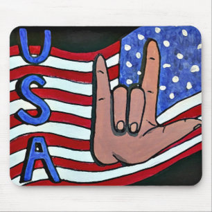"Älskar som jag dig, undertecknar den USA" ASL Musmatta