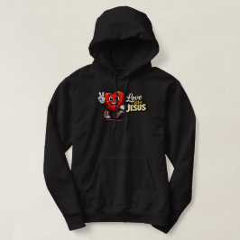 Älskar som JESUS - Hjärta - Kristna Hoodie