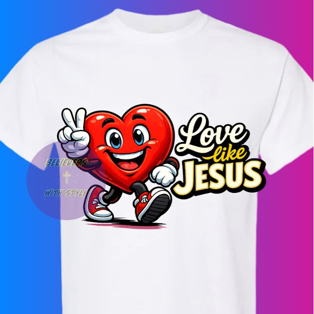 Älskar som JESUS - Hjärta - Kristna T Shirt (Skapare uppladdad)