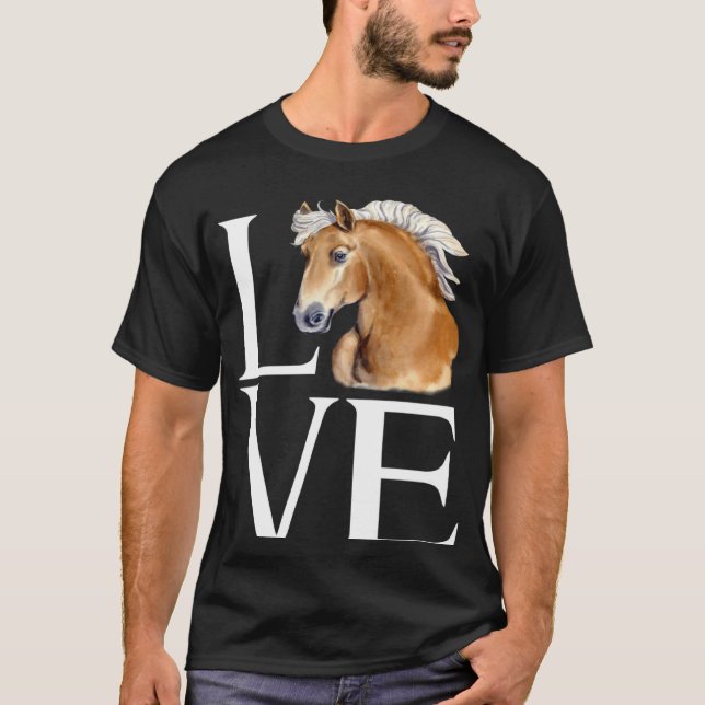 Älskar söt Haflinger-häst T Shirt (Framsida)