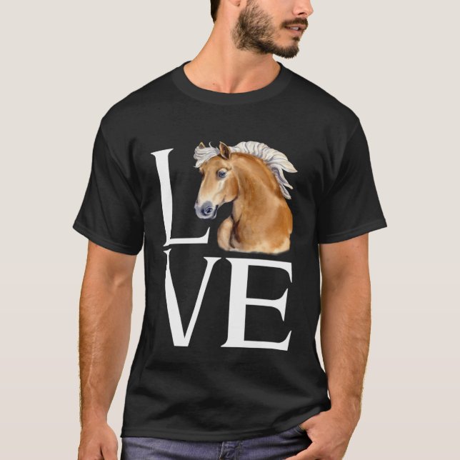 Älskar söt Haflinger-häst T Shirt (Framsida)