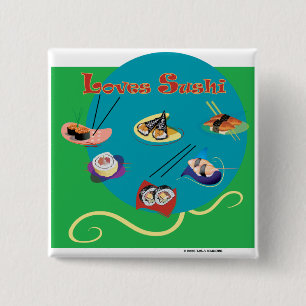 Älskar sushi knapp