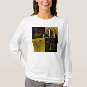 Älskar svart guld/fleur de lis t-shirt