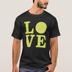 Älskar Tennis - Ljust Gul Text T Shirt