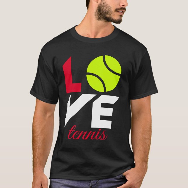 Älskar tennis t shirt (Framsida)