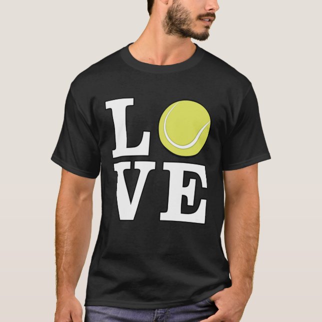 Älskar Tennis T Shirt (Framsida)