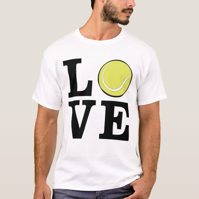 Älskar Tennis T Shirt (Framsida)