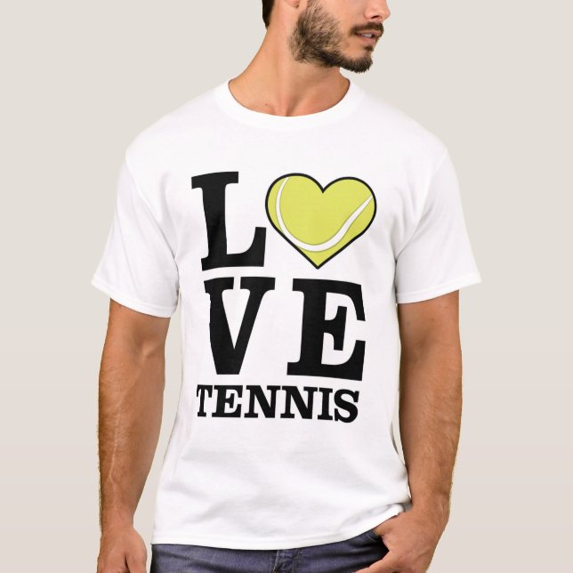 Älskar Tennis T Shirt (Framsida)