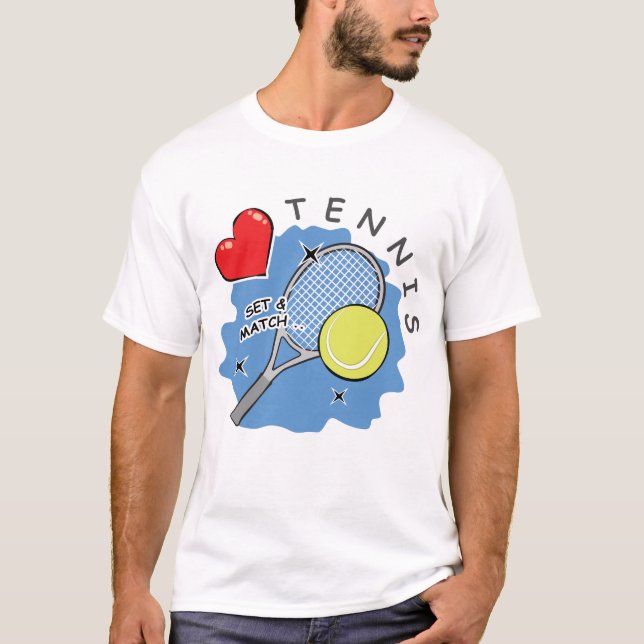 Älskar Tennis T Shirt (Framsida)