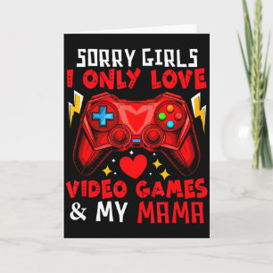 Älskar TV-spel Och Min Mamma Roligt Skämt Tjejer V Kort
