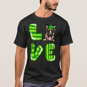 Älskar tysk shepherd Lucky Clover Shamrock St Patr T Shirt