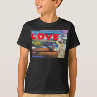 Älskar USA graffiti väggkonst. T-Shirt