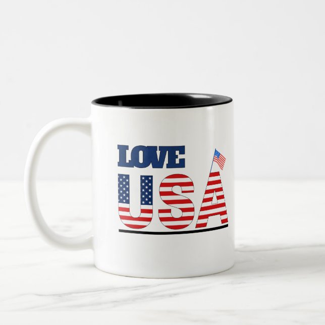 Älskar Usa nya muggdesigns  Två-Tonad Mugg (Vänster)