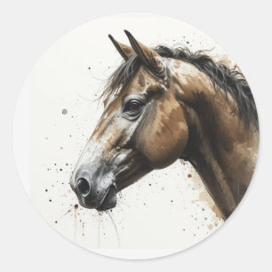 Älskar vacker Clydesdale-häst Djur Konst Runt Klistermärke