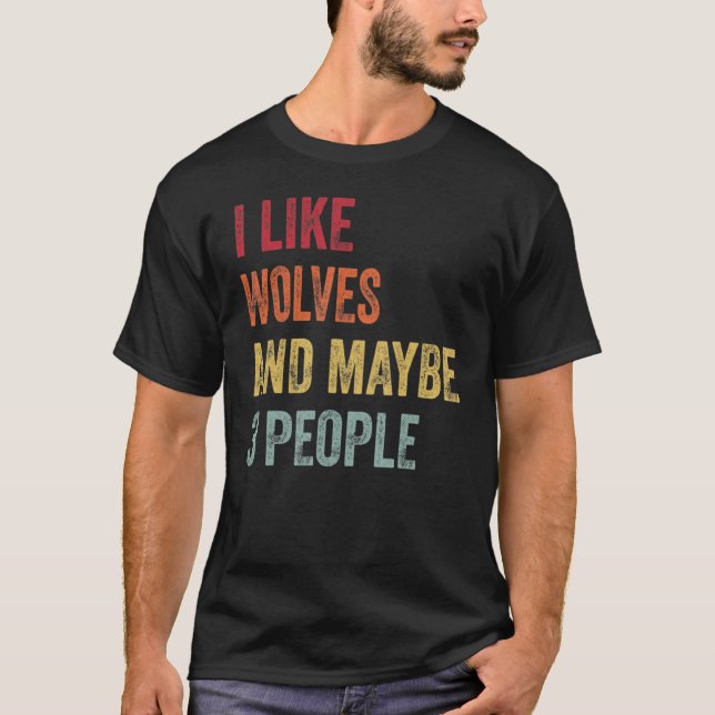 Älskar Vargar varg Ansikte 12 T Shirt (Framsida)