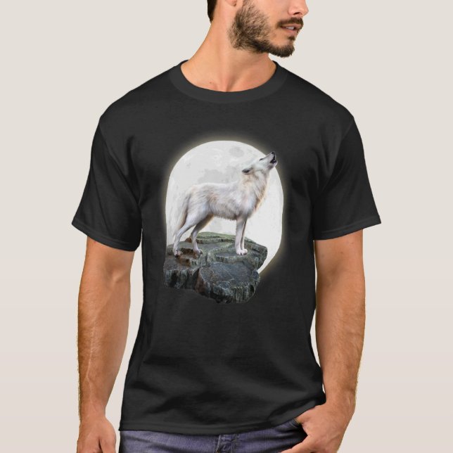 Älskar Vargar varg Ansikte 1 T Shirt (Framsida)