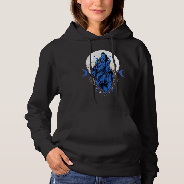 Älskar Vargar varg måne 1 T Shirt (Framsida)