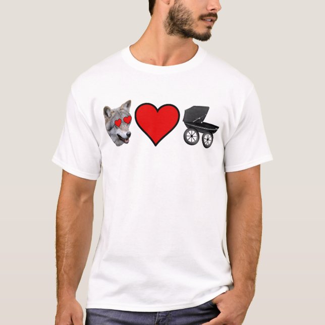 "Älskar vargen babyen ", T-shirt (Framsida)
