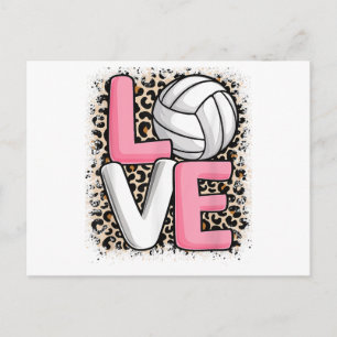 Älskar Volleyboll Leopards Tryck Kvinnor Flickor V Vykort