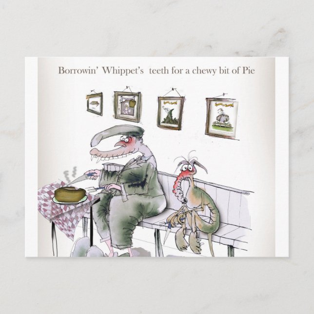 älskar yorkshire lånar whippets tänder vykort (Framsida)