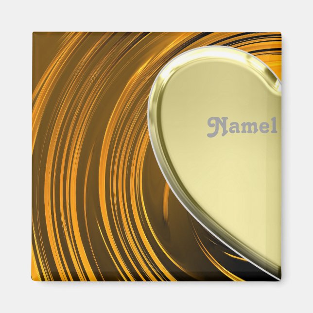 Älskare1, halvgyllene hjärta magnet (Framsidan)