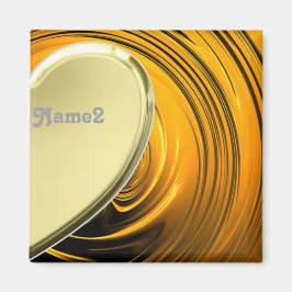 Älskare2, halvgyllene hjärta magnet