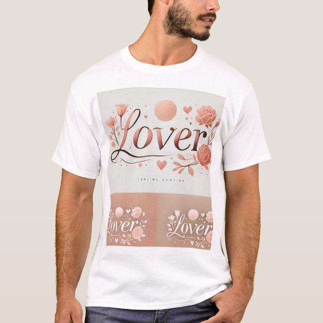 Älskare Aesthetic Blommigt T-Shirt - Romantic Ro D (Framsida)